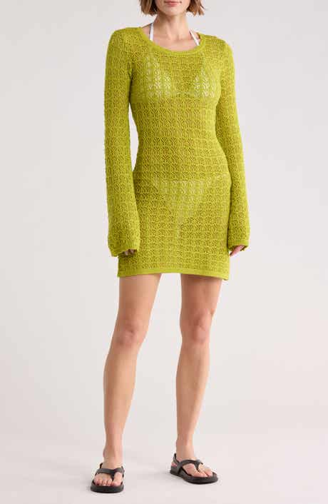 Abound Crochet Long Sleeve Cover-Up Dress