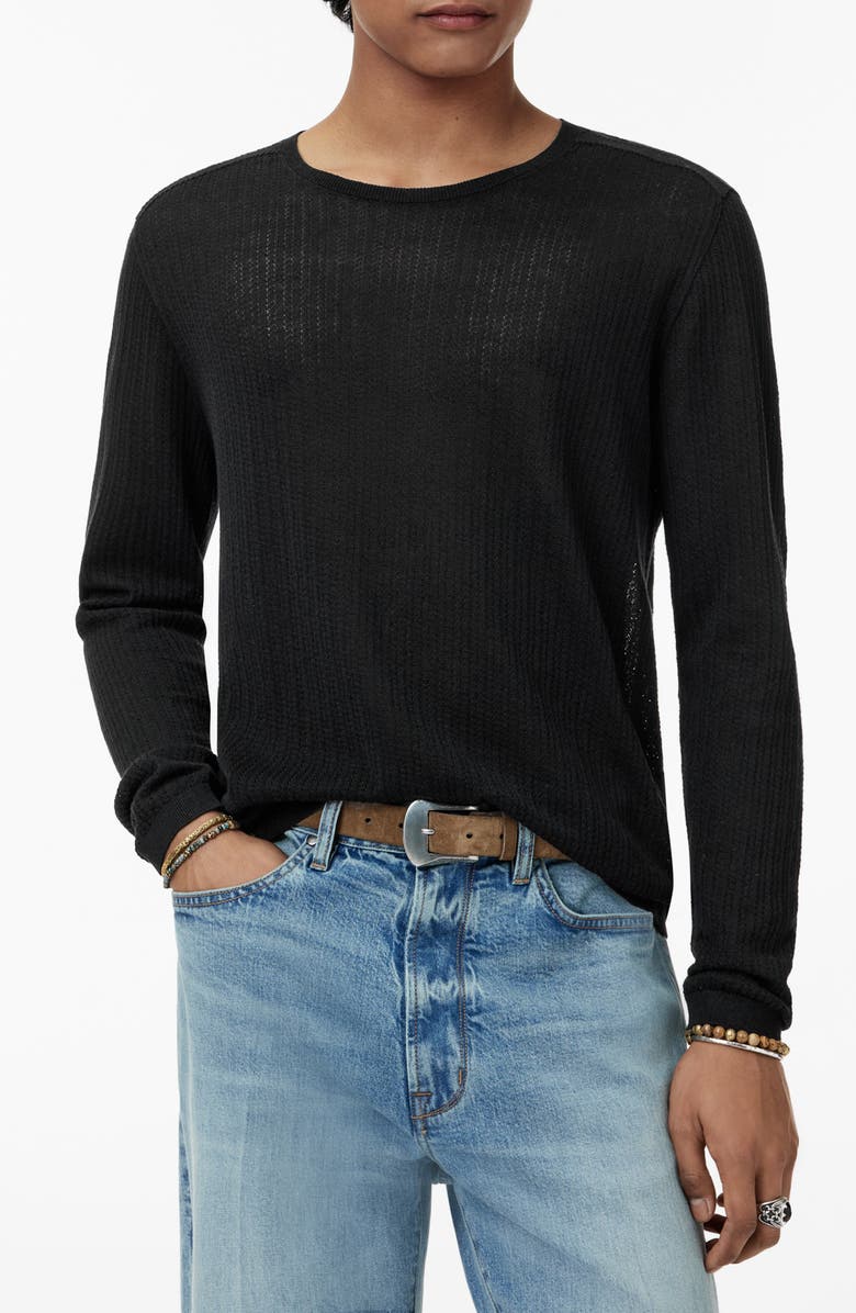 John Varvatos Esperia Textured Sweater, Main, color, Black