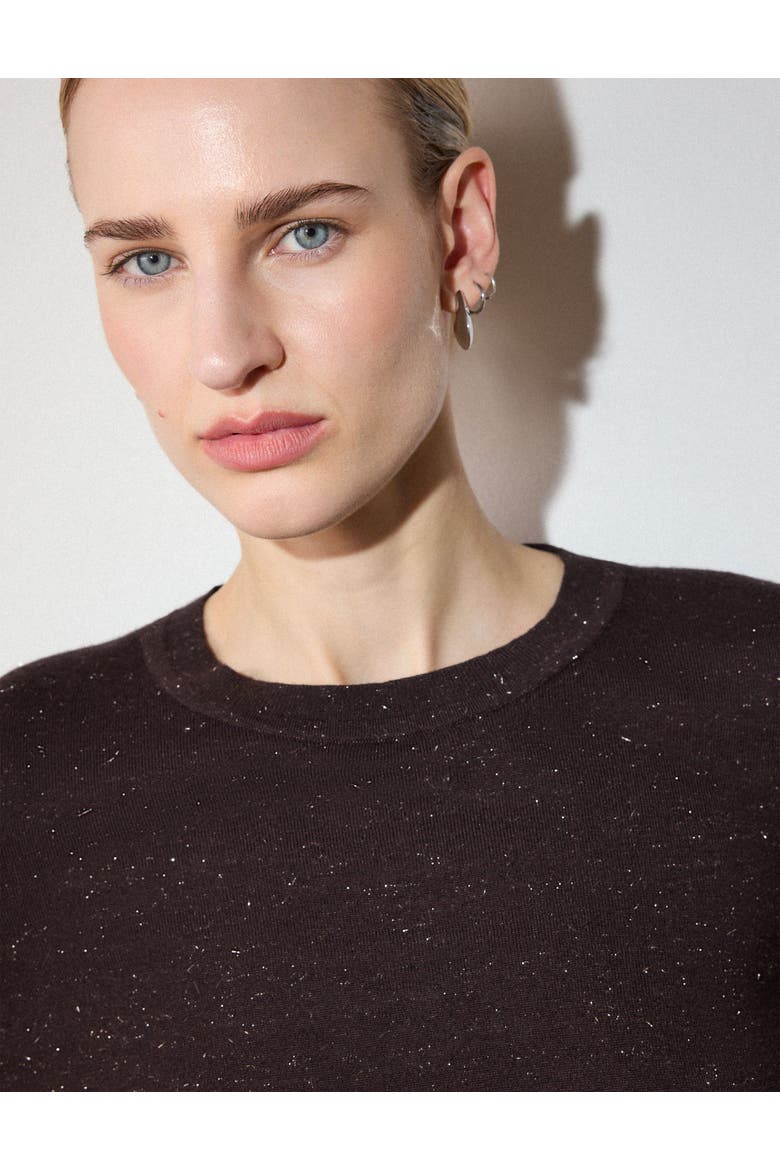 Annie Sparkle Crew Neck Knit Jumper, Alternate, color, Brown