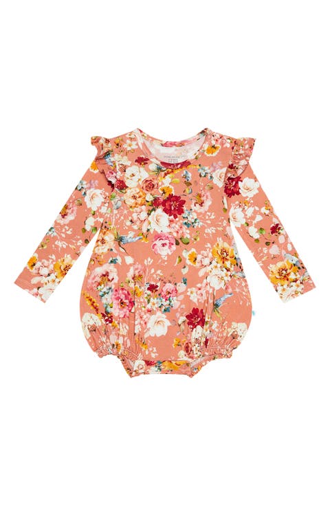 Kids' Celia Floral Ruffle Long Sleeve Bodysuit (Baby & Toddler)