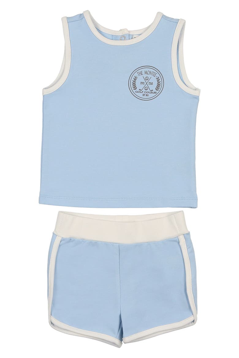 Kids' Montee Golf Course Cotton Blend Tank & Shorts Set, Main, color, BABY BLUE