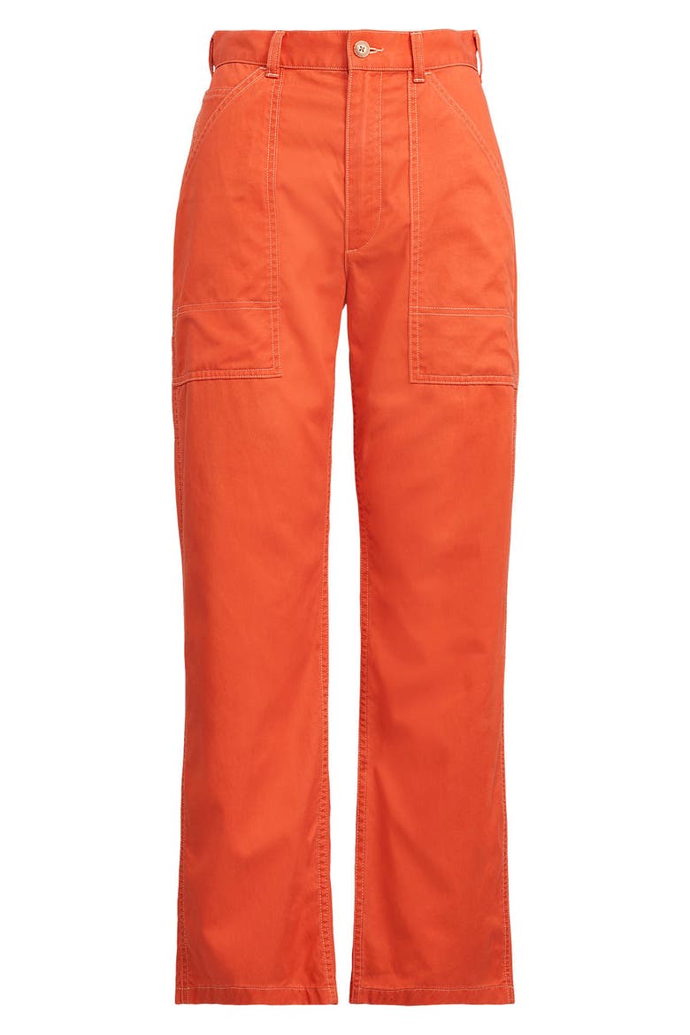 Marge Mid Rise Twill Pants, Alternate, color, ORANGE