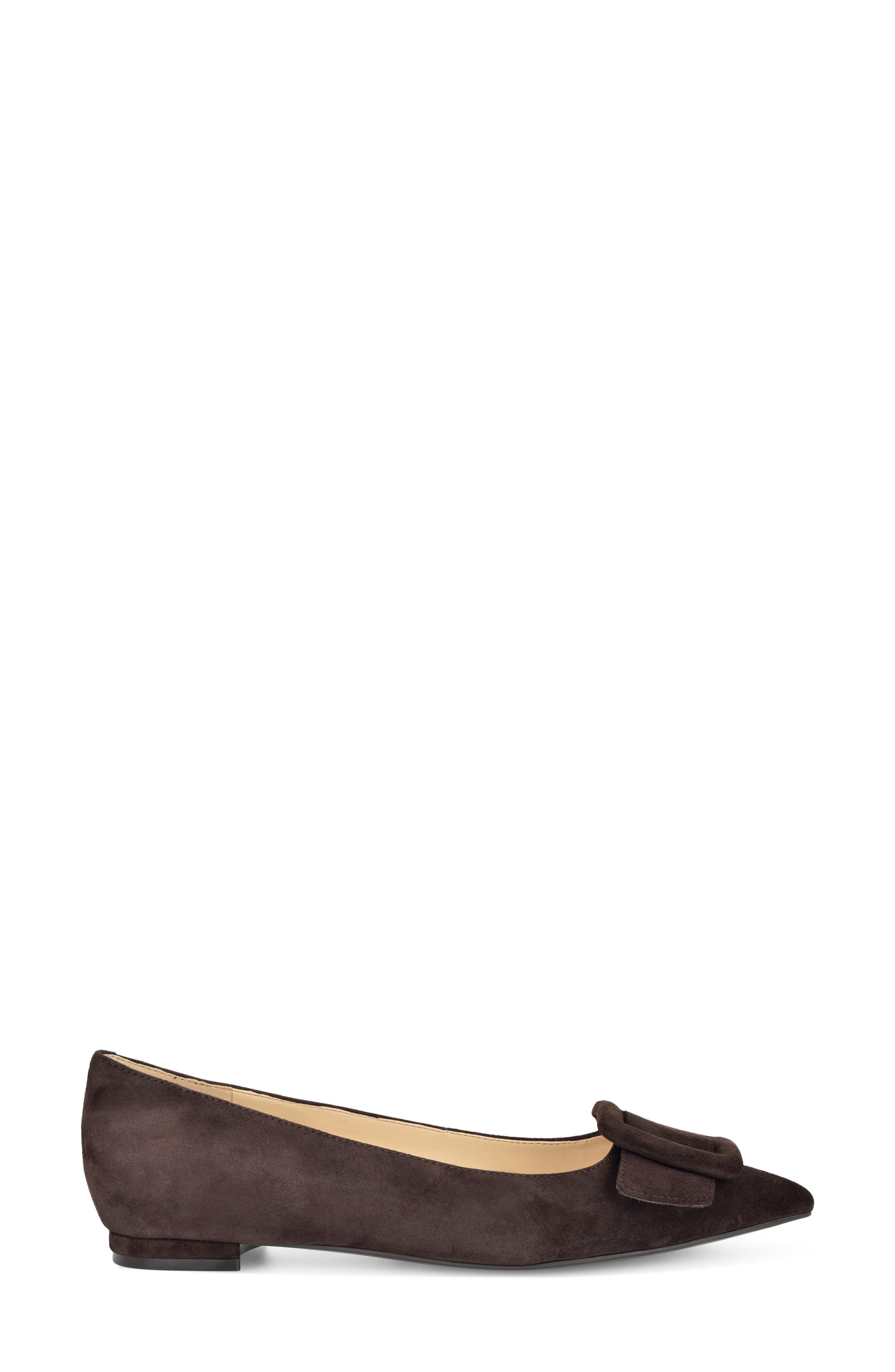 Jesike Pointed Toe Flat, Main, color, DARK BROWN
