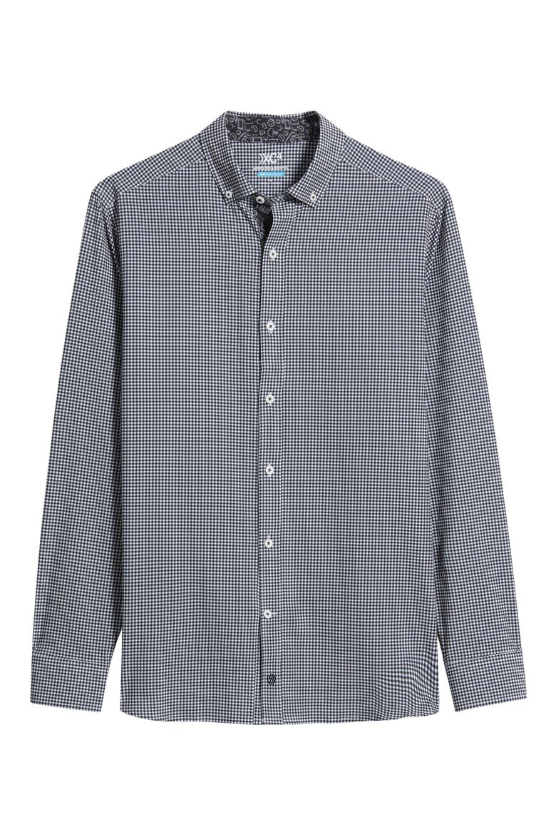 XC+™ Performance Game Day Gingham Button-Up Shirt, Alternate, color, BLACK