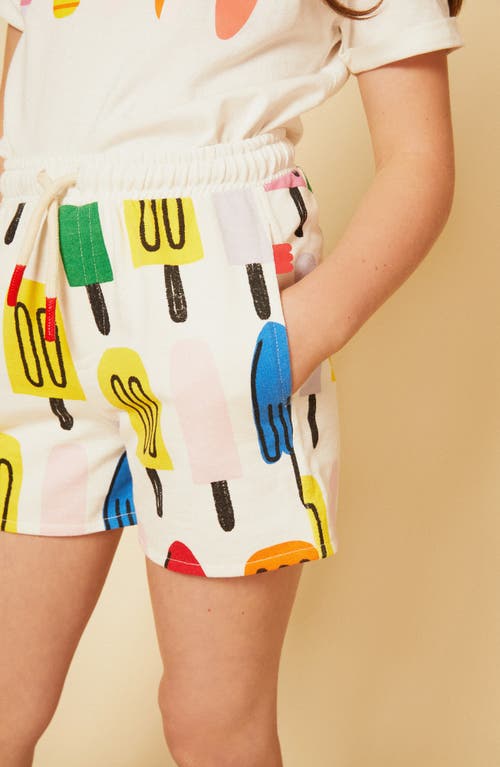 Mon Coeur Kids' Ice Pops Drawstring Sweat Shorts In Neutral