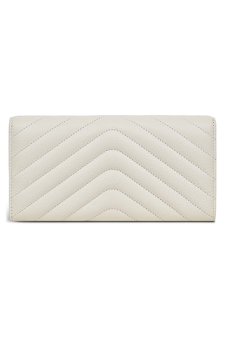 Rowe Avenue Flap Quilted Leather Wallet, Alternate, color, CHALK