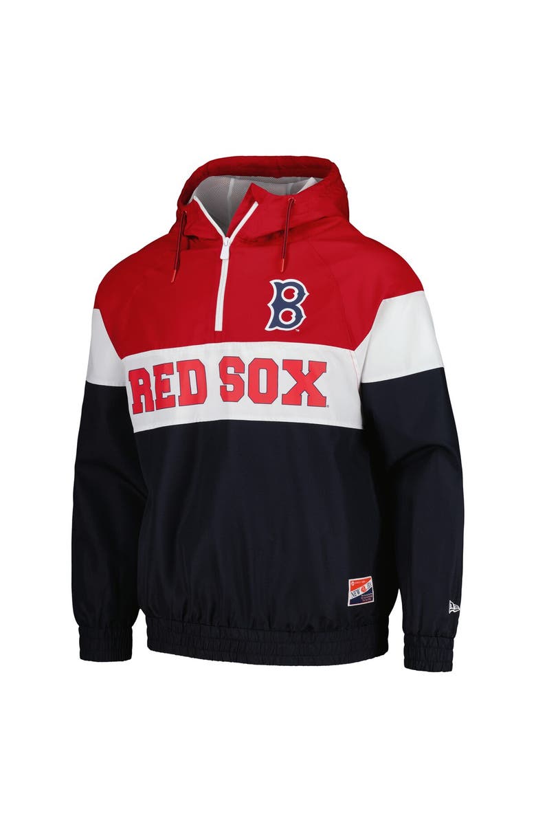 New Era Men's New Era Navy Boston Red Sox Ripstop Raglan Quarter-Zip Hoodie Windbreaker Jacket, Alternate, color, Navy