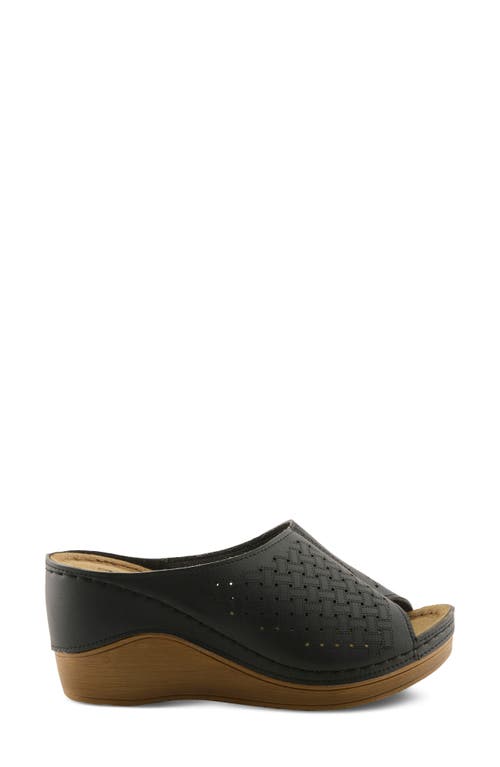 Flexus By Spring Step Platform Wedge Sandal In Black