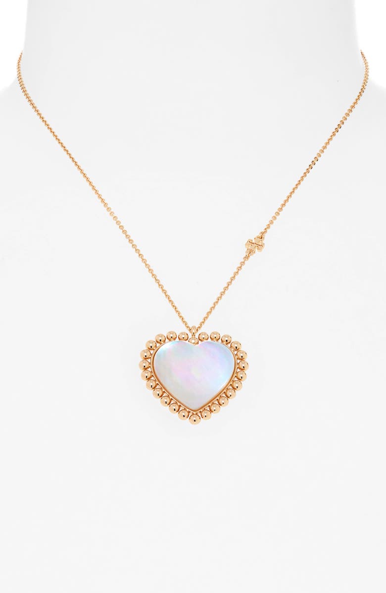 Tory Burch Heart Pendant Necklace, Alternate, color,