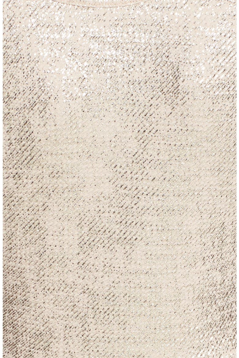 Foil High Neck Fit & Flare Dress, Alternate, color, LATTE