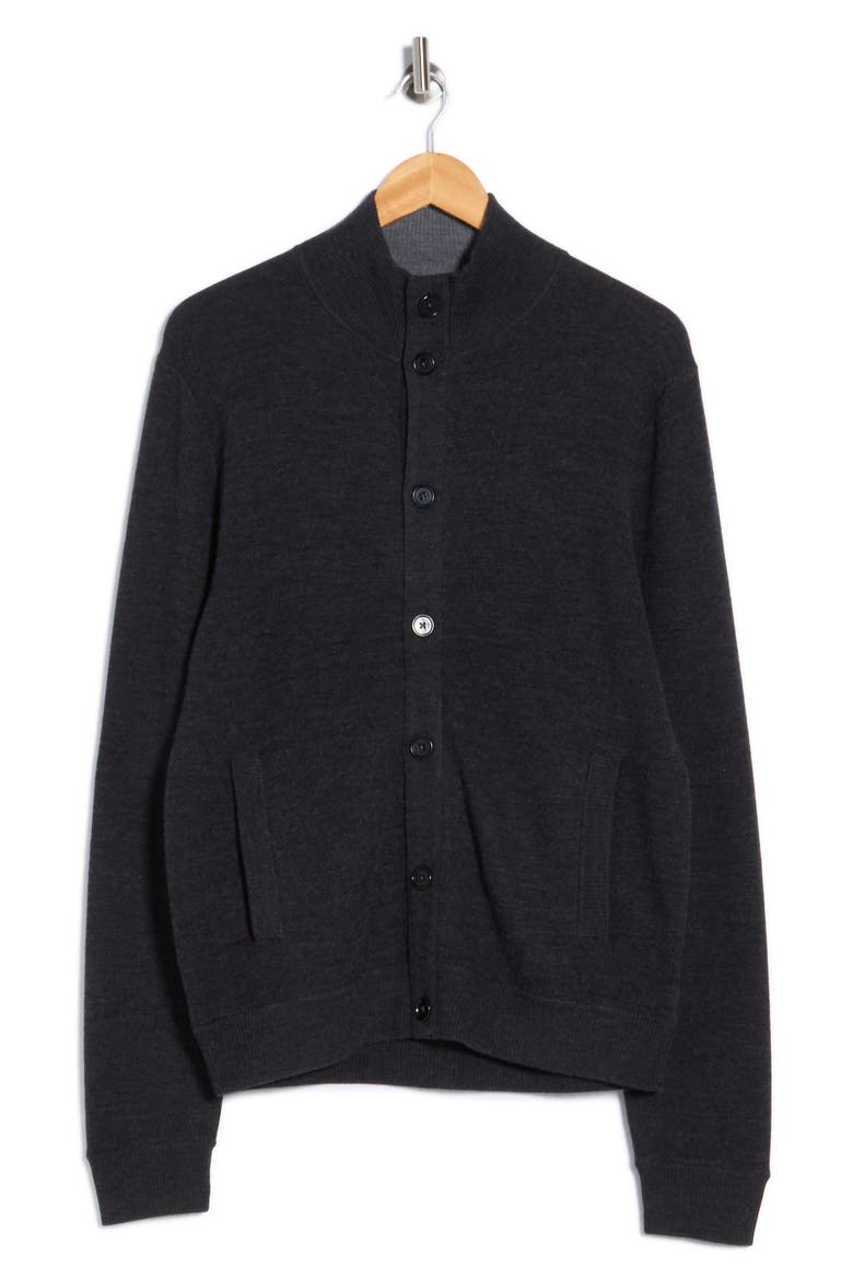 Merino Wool Button Jacket, Alternate, color, CHARCOAL