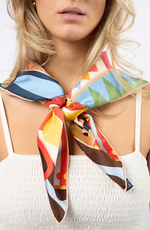 Viens Avec Moi Abstract Art Large Silk Square Scarf