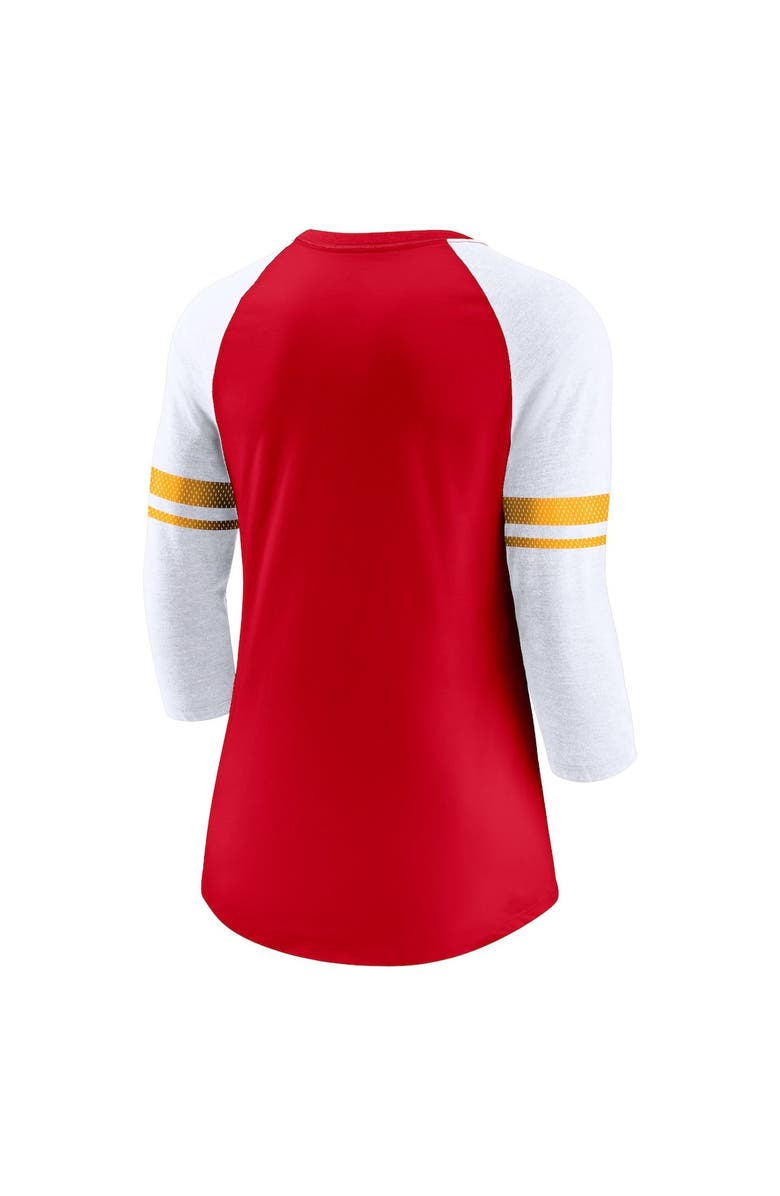 Nike Women's Nike Red Kansas City Chiefs Fashion 3/4-Sleeve Raglan T-Shirt, Alternate, color,