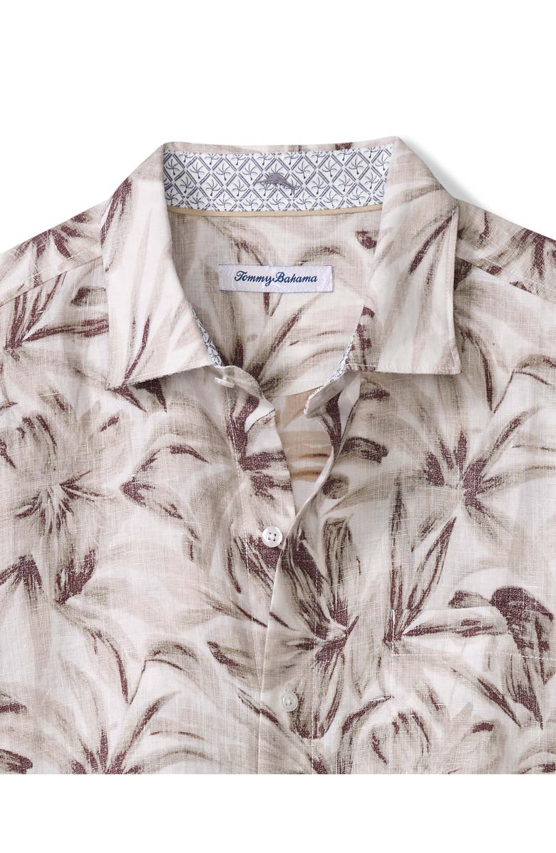 Tommy Bahama Paradise Dunes Floral Linen Button-Up Shirt, Alternate, color, Soft Brown
