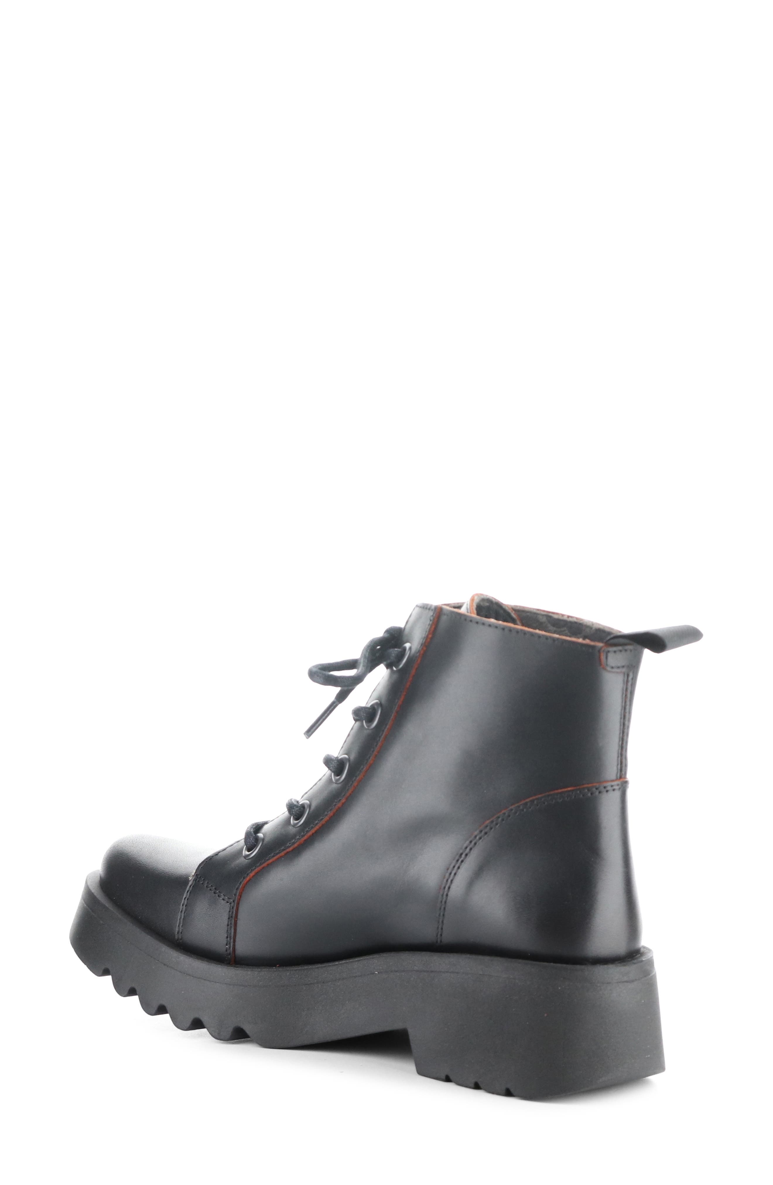 Fly London Metz Combat Boot, Alternate, color, Black/ Red Java