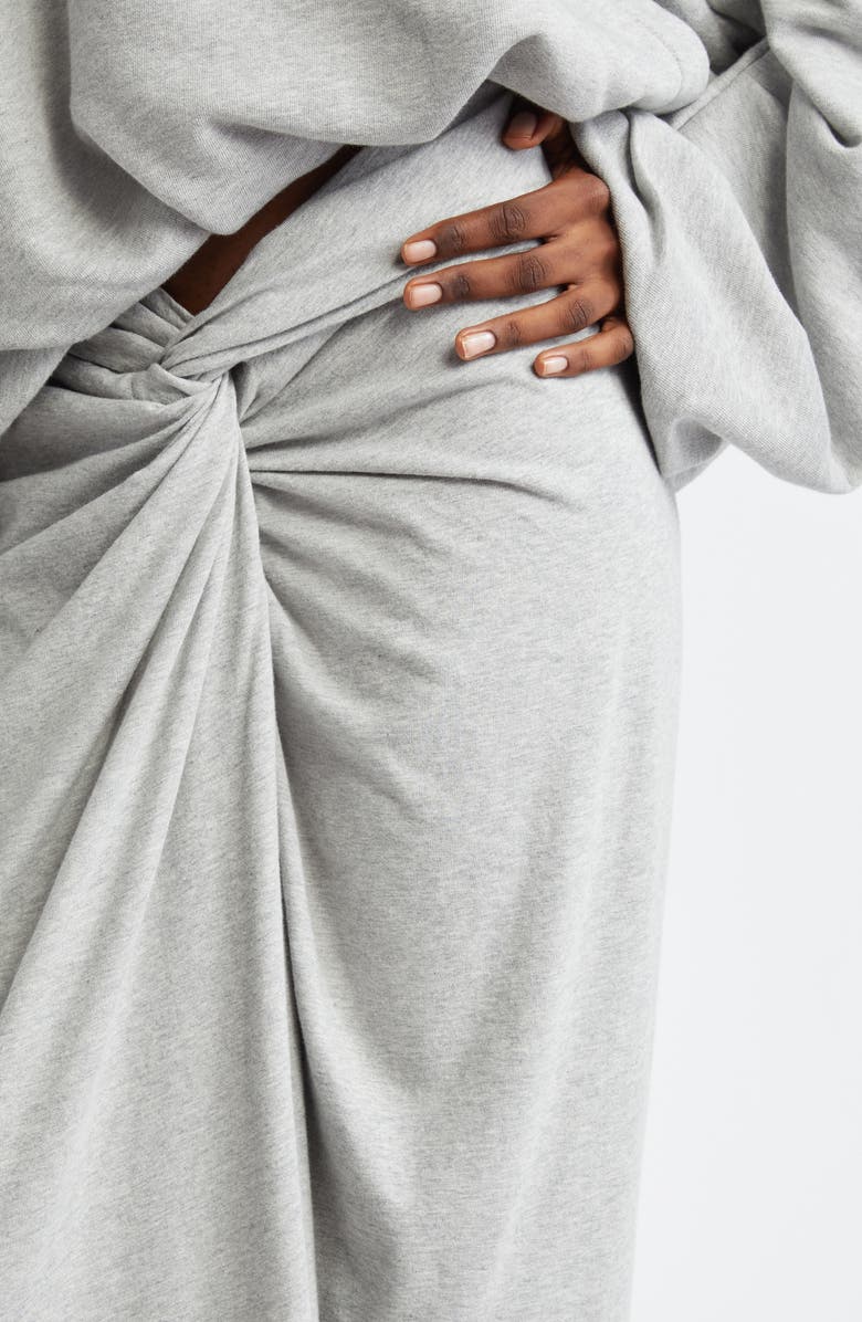 Dries Van Noten Herchive Knotted Cotton Jersey Midi Skirt, Alternate, color, 