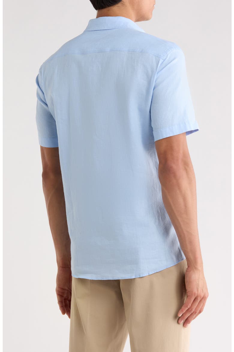 C-Roan Slim Fit Linen Blend Button-Up Shirt, Alternate, color, LIGHT/ PASTEL BLUE