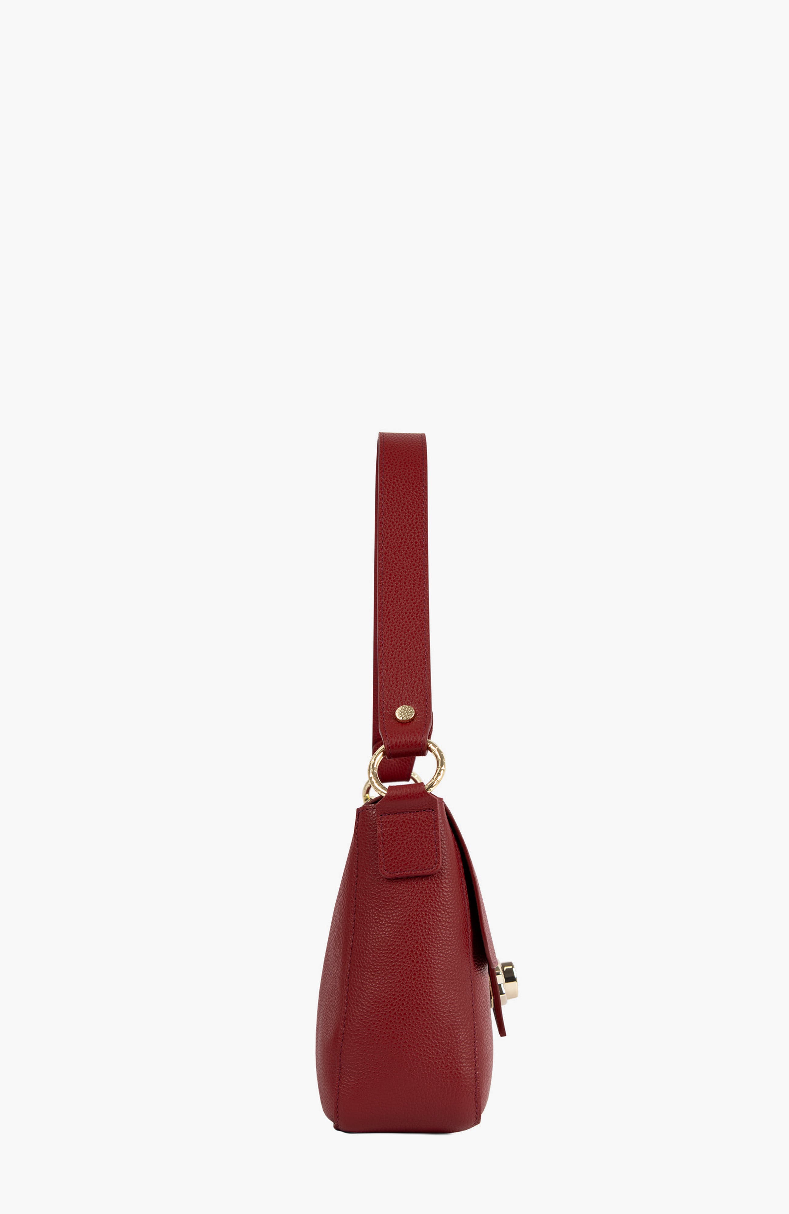 Muse Pebbled Leather Handbag 556, Alternate, color, Burgundy