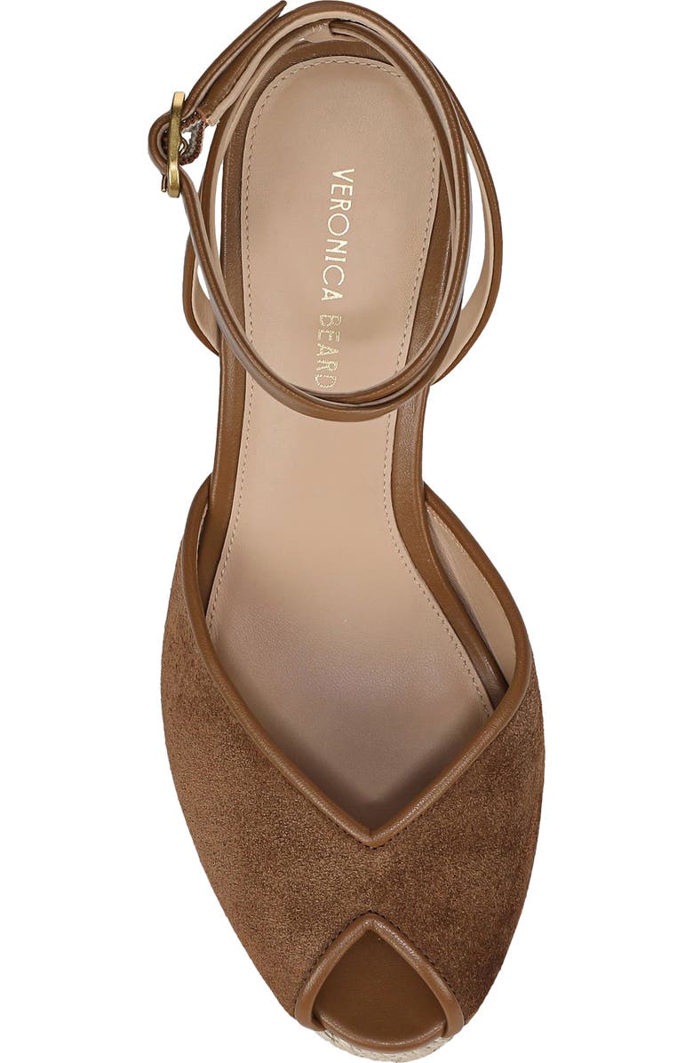 Veronica Beard Pasina Ankle Strap Wedge Sandal, Alternate, color, Chestnut