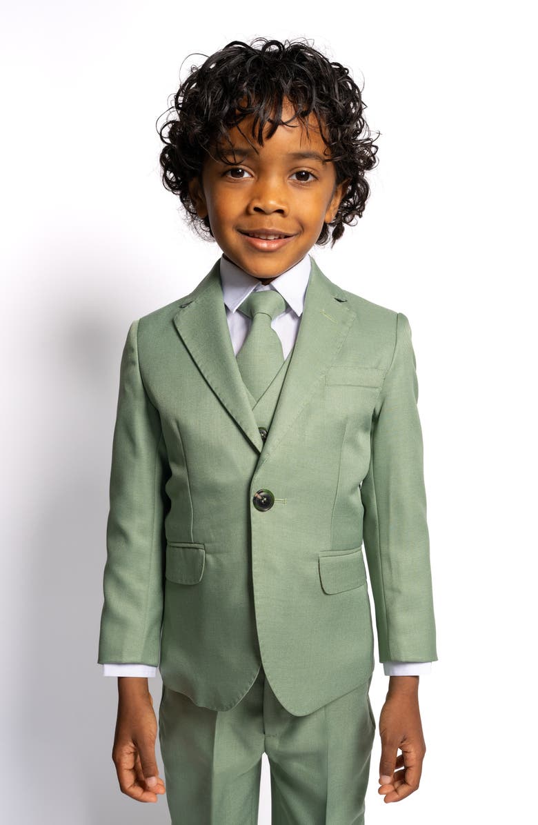 Peanut Butter Collection Kids' Osiris 5-Piece Slim Fit Suit, Alternate, color, Mint Green