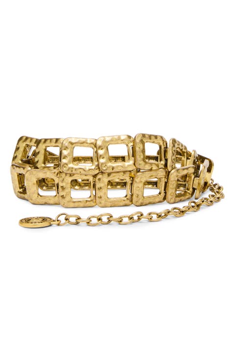 Hammered Square Link Chain Belt