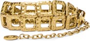 Steve Madden Hammered Square Link Chain Belt