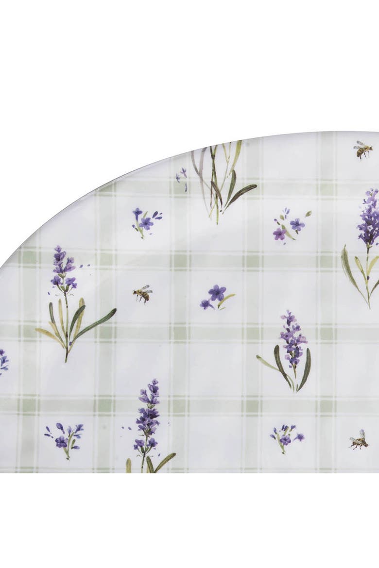 Lavender Plaid Novelty Dinnerware Serving Plate 14.2" x 18.5", Alternate, color, Purple