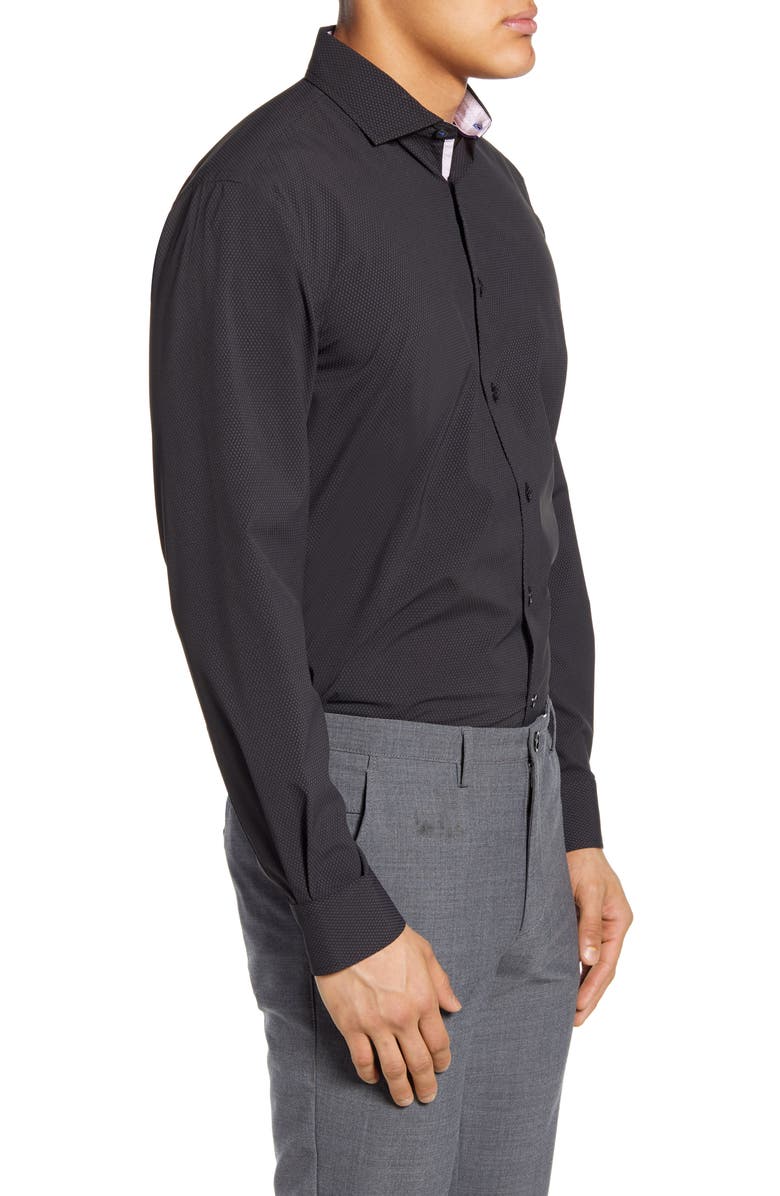 Report Collection Modern Fit Stretch Diamond Dress Shirt, Alternate, color, 