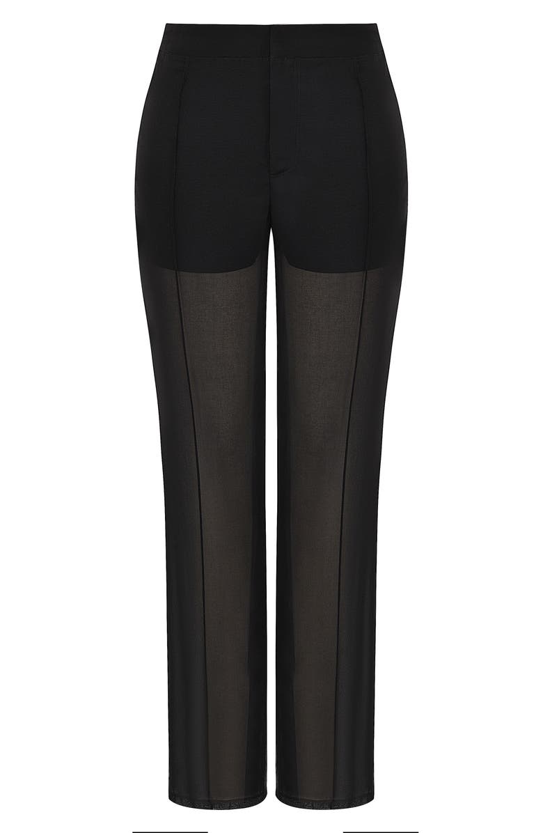 Mistress Rocks Straight Leg Sheer Mesh Pants, Alternate, color, Black