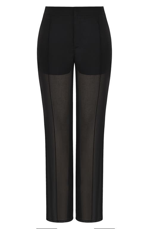 Mistress Rocks Straight Leg Sheer Mesh Pants In Black