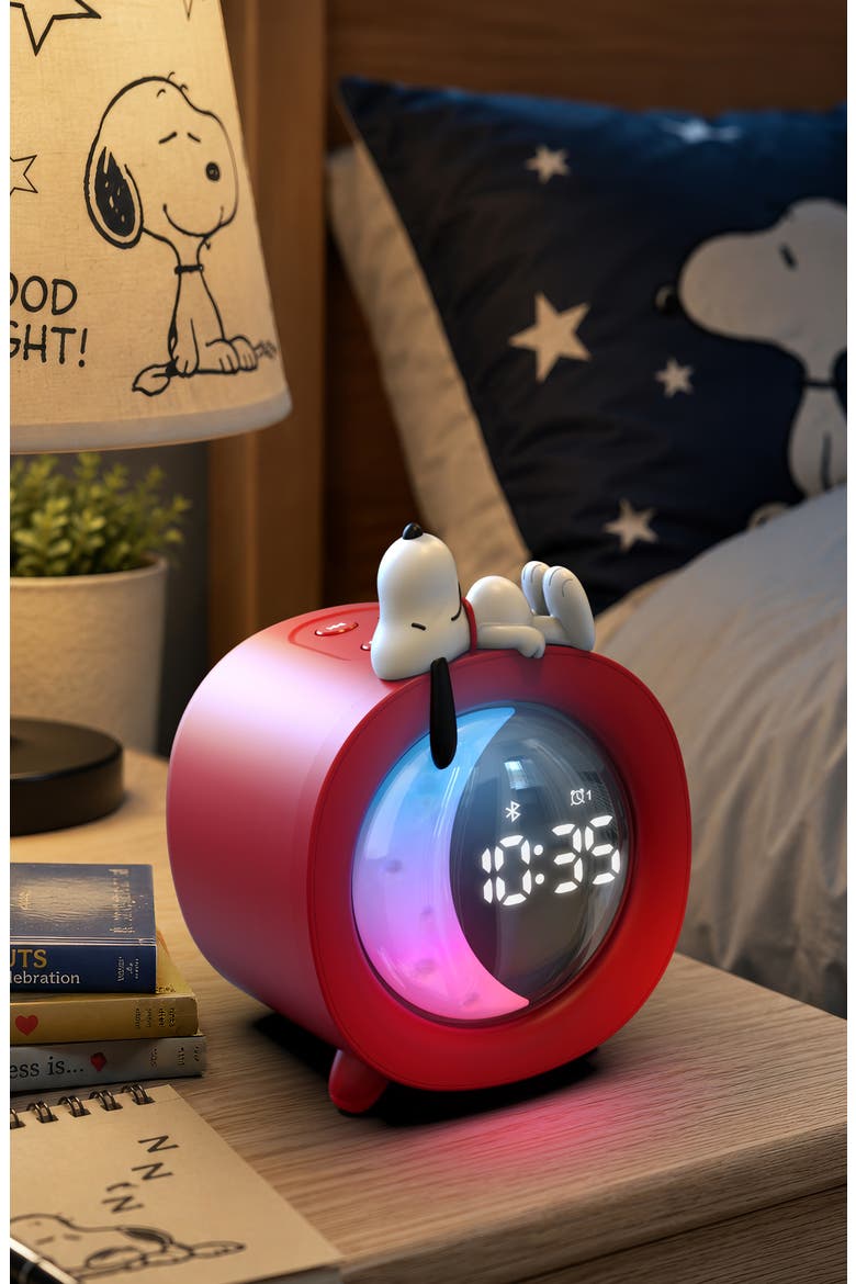 Snoopy Bluetooth Speaker Alarm Clock, Alternate, color, RED