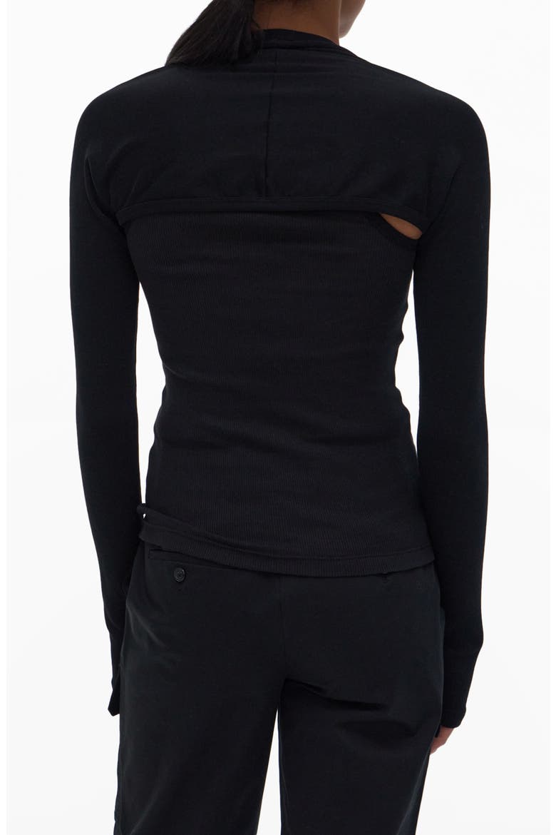 Double Rib Tee & Bolero Set, Alternate, color, BASALT BLACK