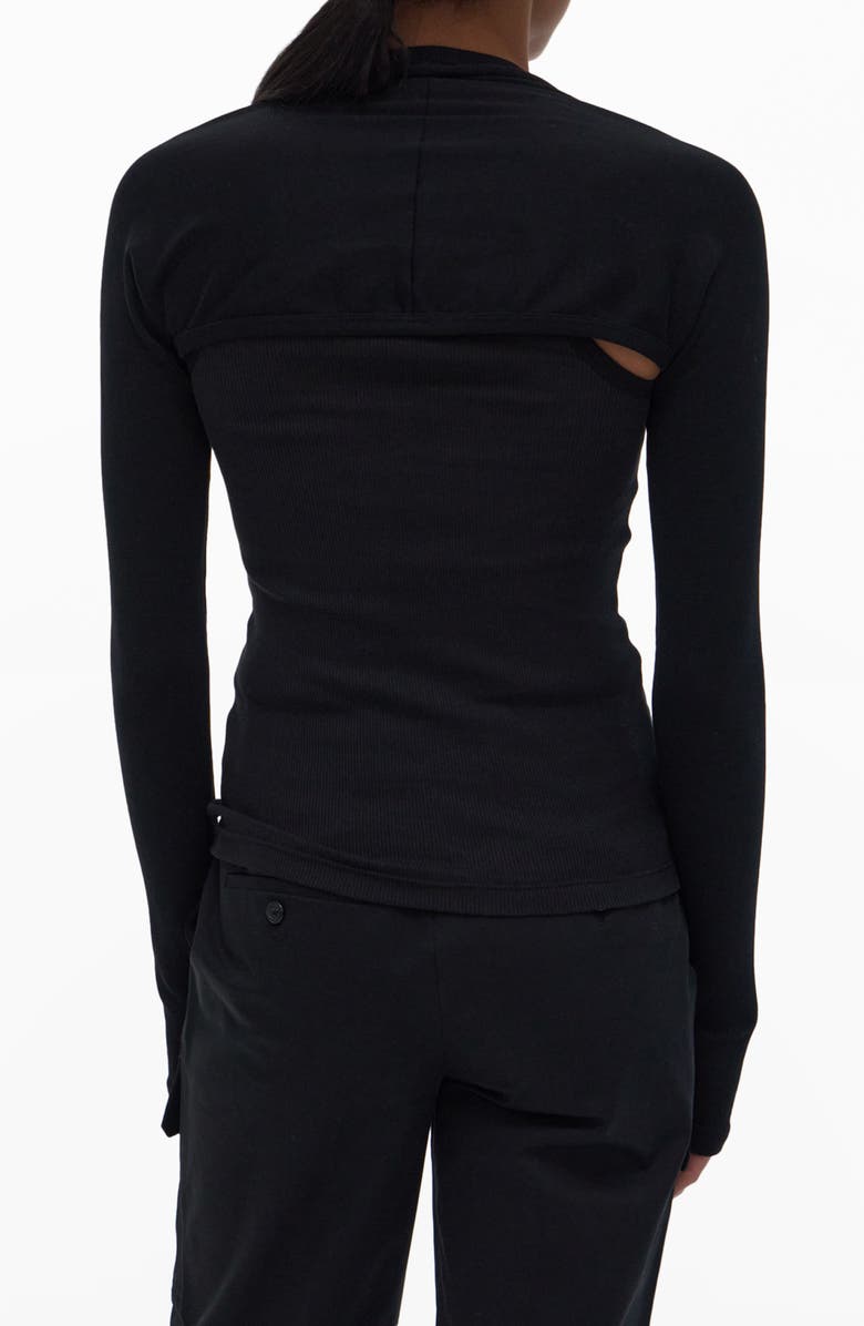 Helmut Lang Double Rib Tee & Bolero Set, Alternate, color, 