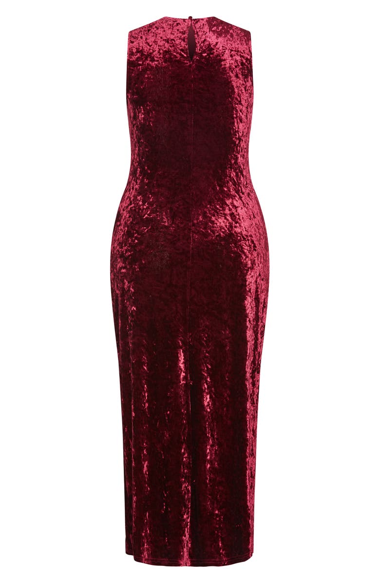 City Chic Mae Sleeveless Crushed Velvet Dress, Alternate, color,