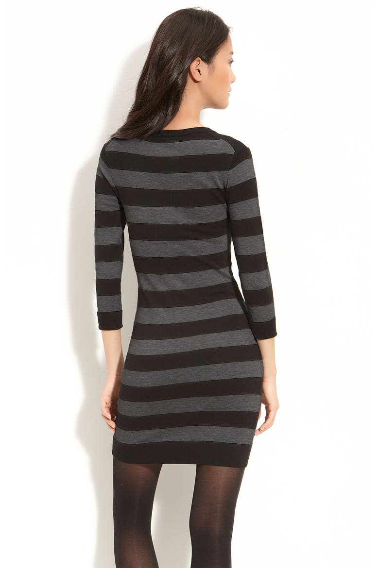 Contrast Stripe Sweater Dress, Alternate, color, CHARCOAL/ BLACK