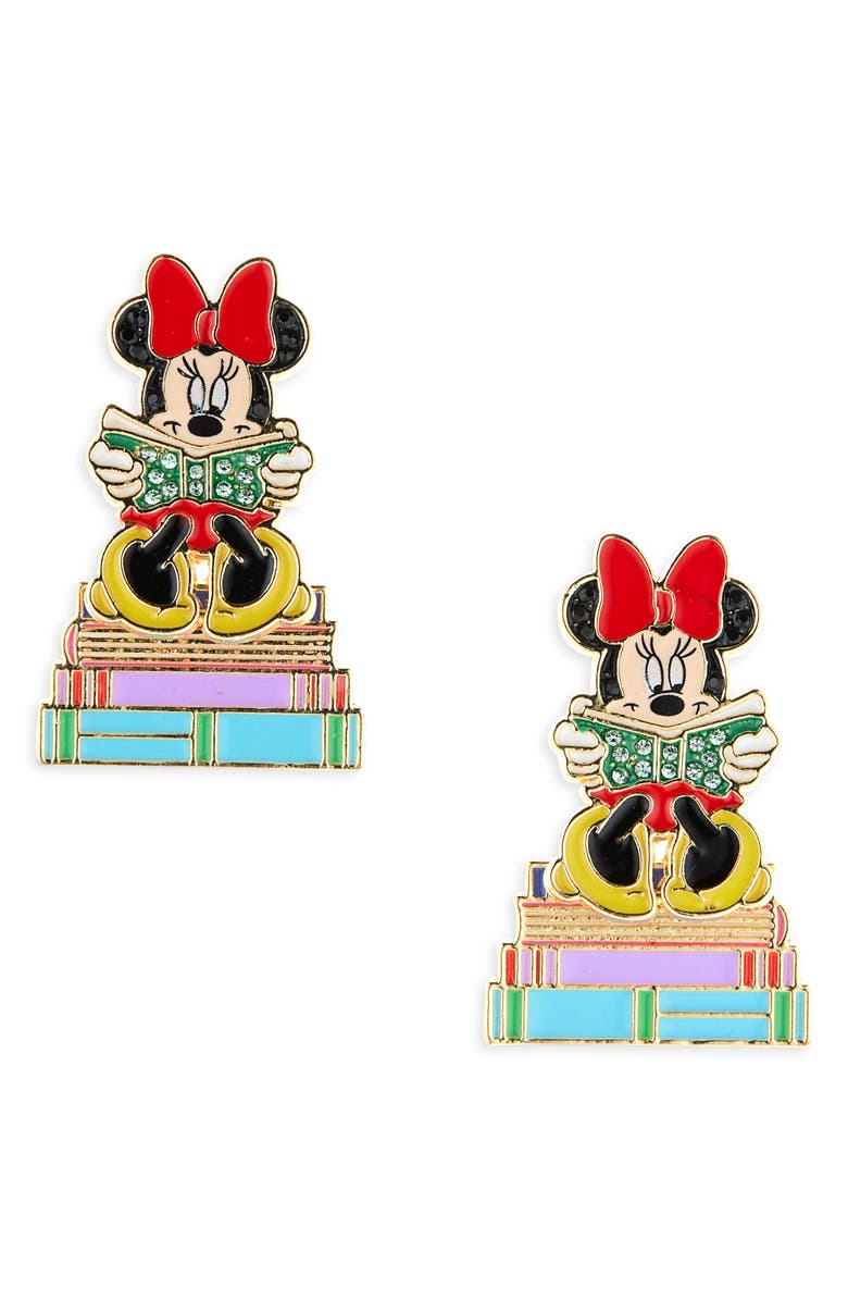 BaubleBar x Disney<sup>®</sup> Minnie Mouse Reading Drop Earrings, Main, color, 