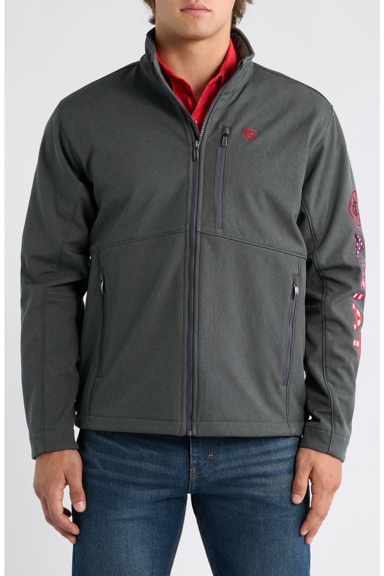 Logo Water Repellent Softshell Performance Jacket, Alternate, color, CHARCOAL/ AMERICANA