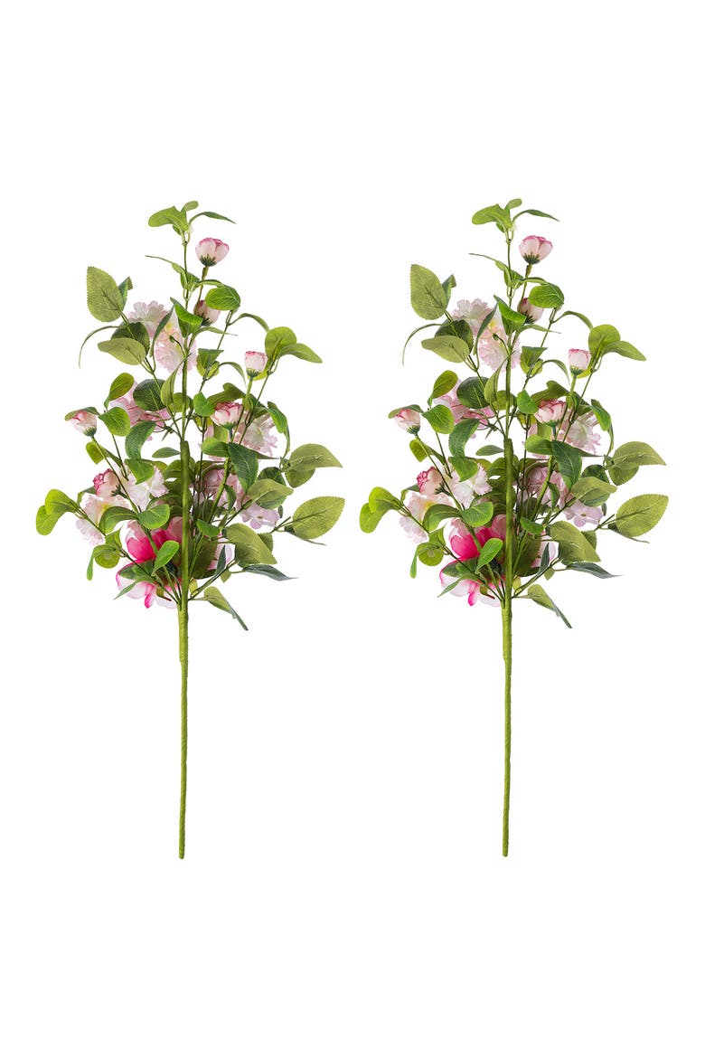 Set of 2 Pink Hydrangea, Peony & Cherry Floral Picks, Alternate, color, Pink
