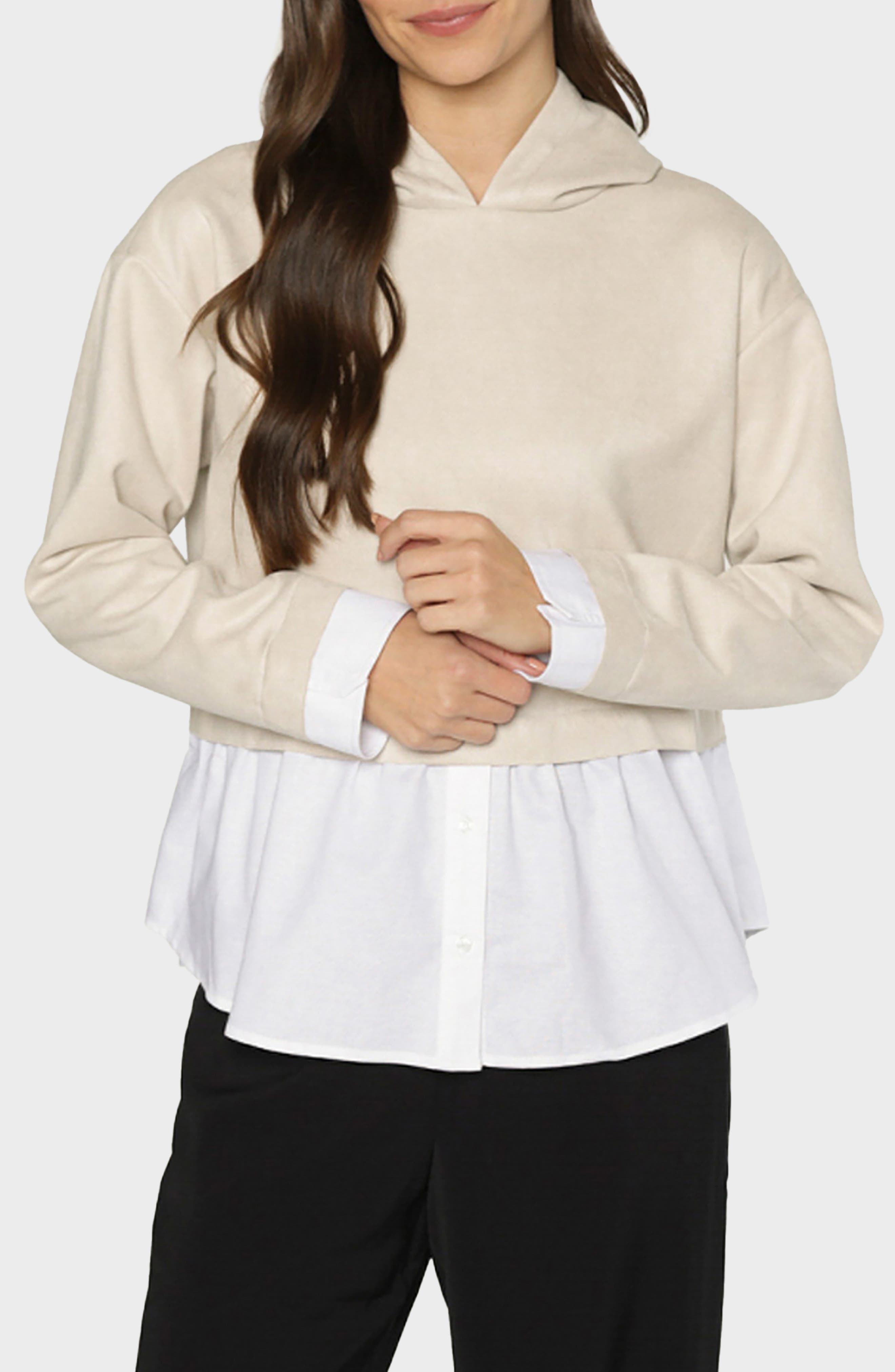 matty m. Wentz Layered Hoodie Pullover