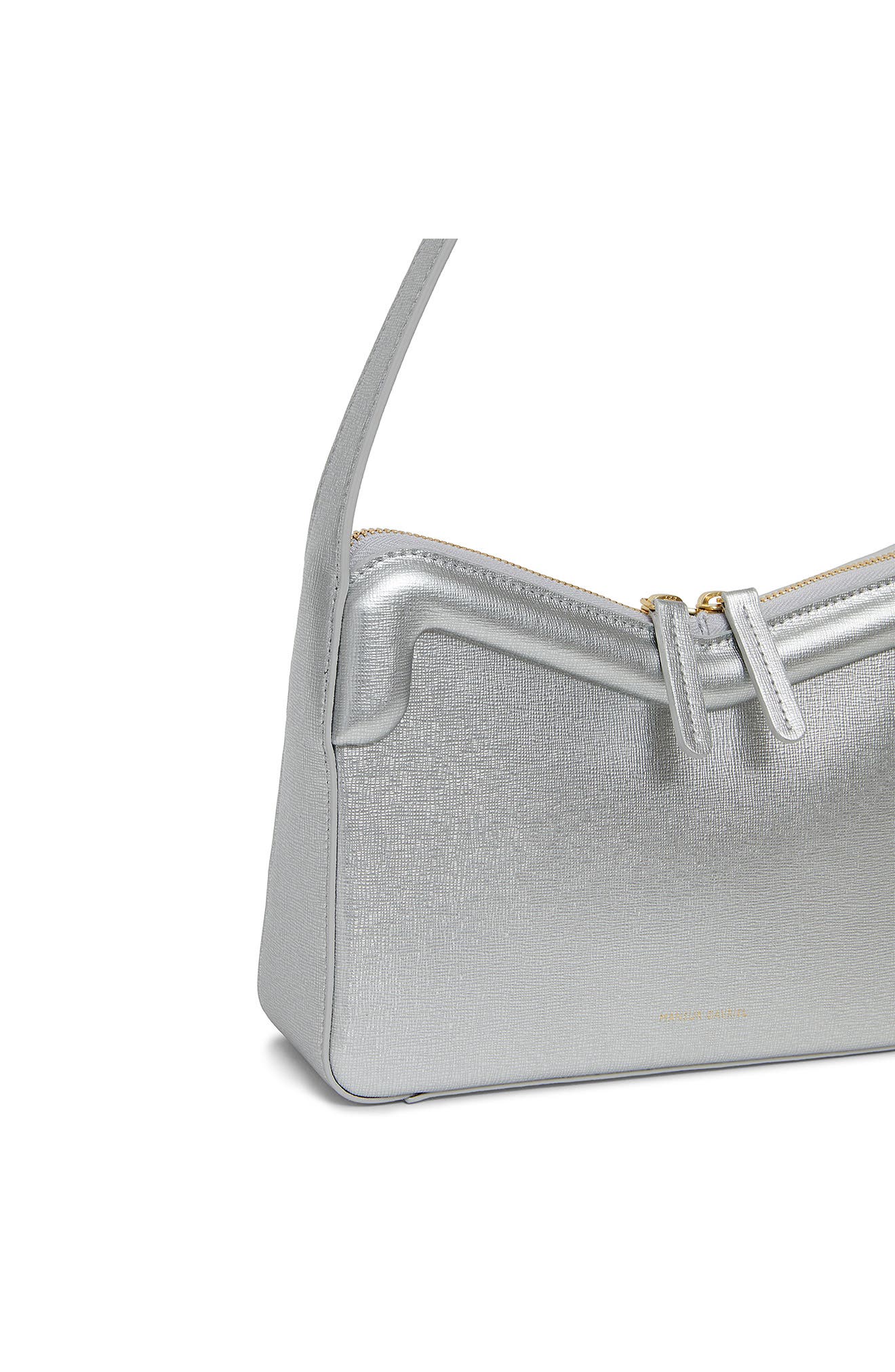 Mansur Gavriel M Frame Metallic Leather Baguette Shoulder Bag, Alternate, color, 