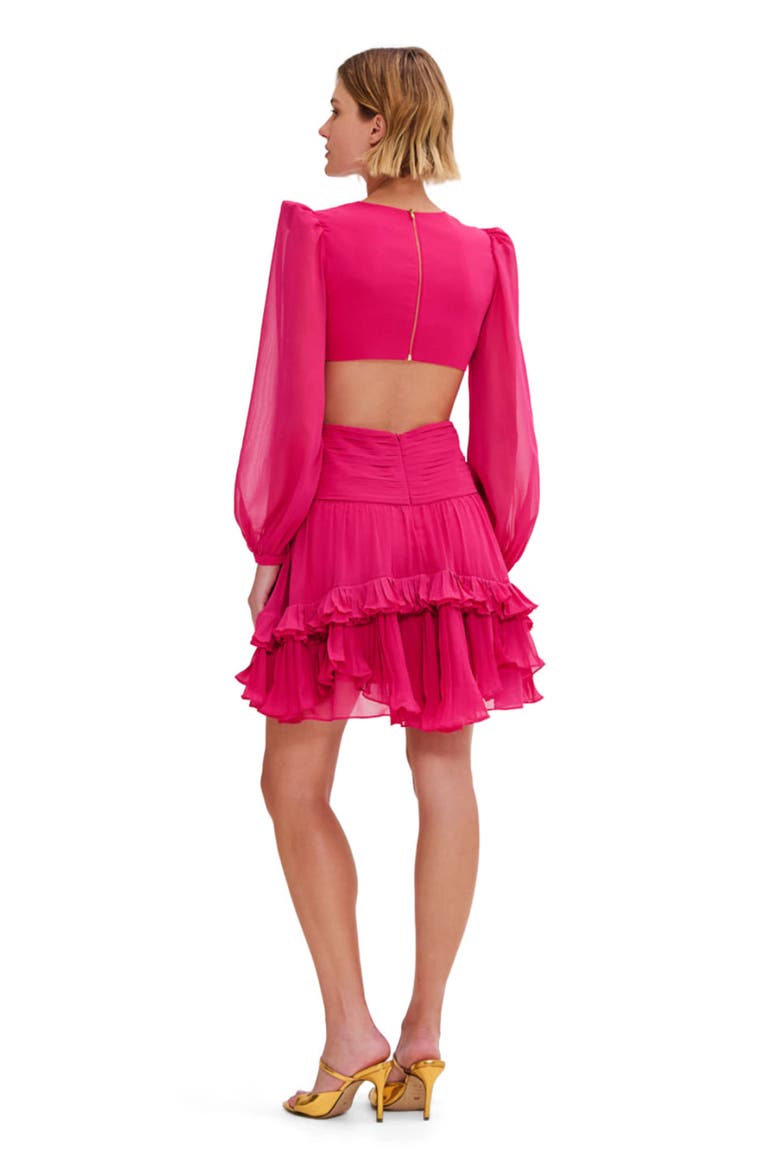 Deep-V Cutout Mini Dress, Alternate, color, PINK