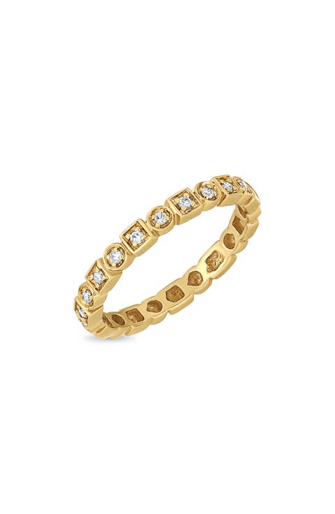 Maya 18K Yellow Gold Diamond Stackable Band Ring