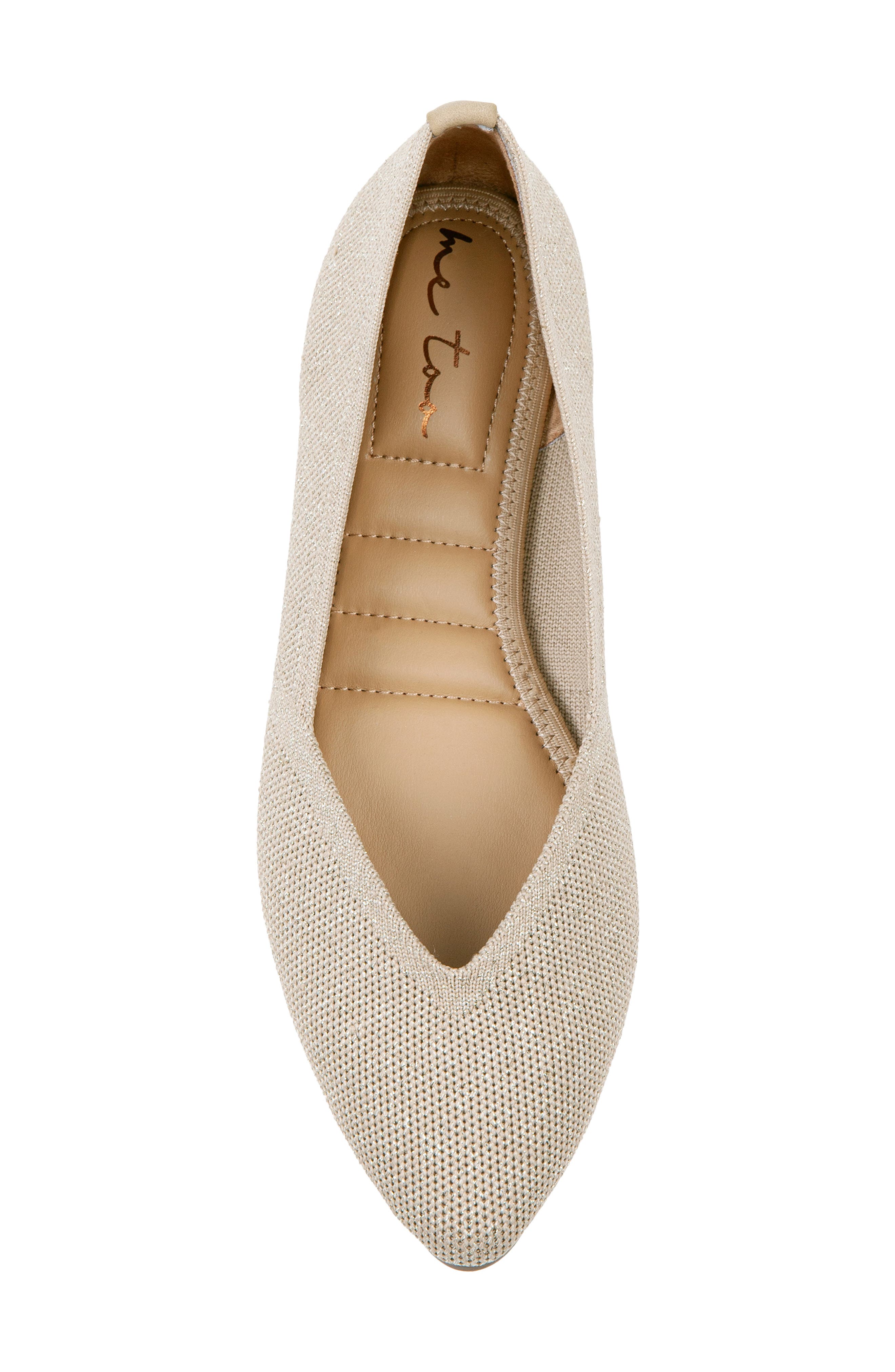 Alivia Pointed Toe Flat, Alternate, color, BISQUE