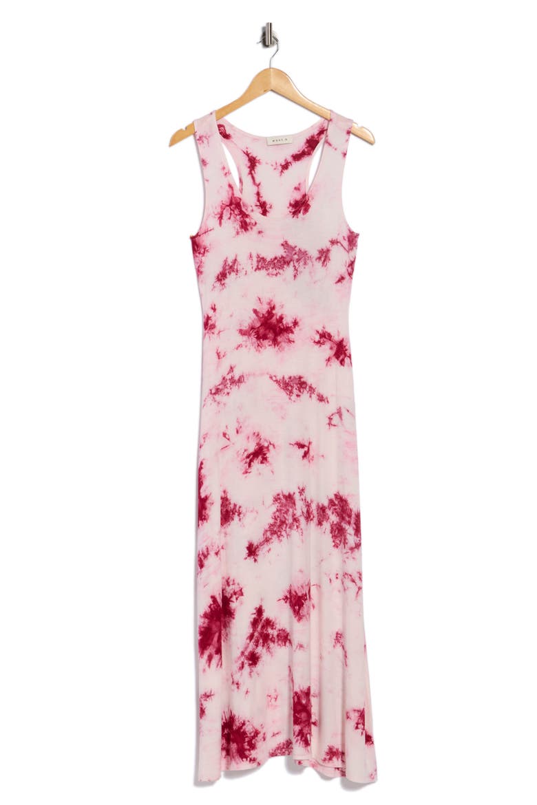 Solid Racerback Maxi Dress, Alternate, color, MAGENTA TIE DYE