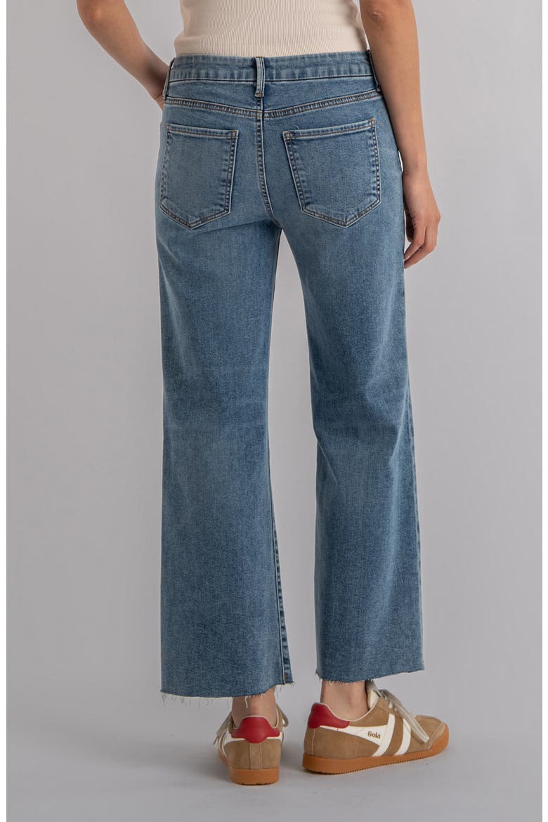 Meg Fab Ab Raw Hem High Waist Wide Leg Jeans, Alternate, color, REGENT