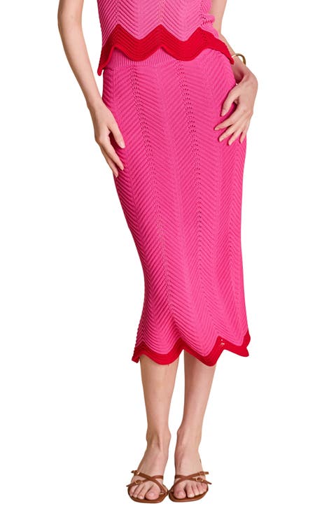 Scallop Knit Midi Skirt
