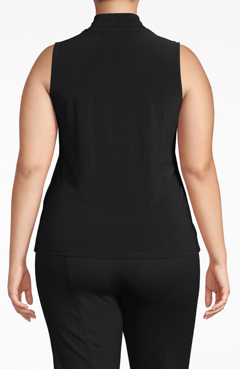 Anne Klein Triple Pleat Sleeveless Top, Alternate, color, Black