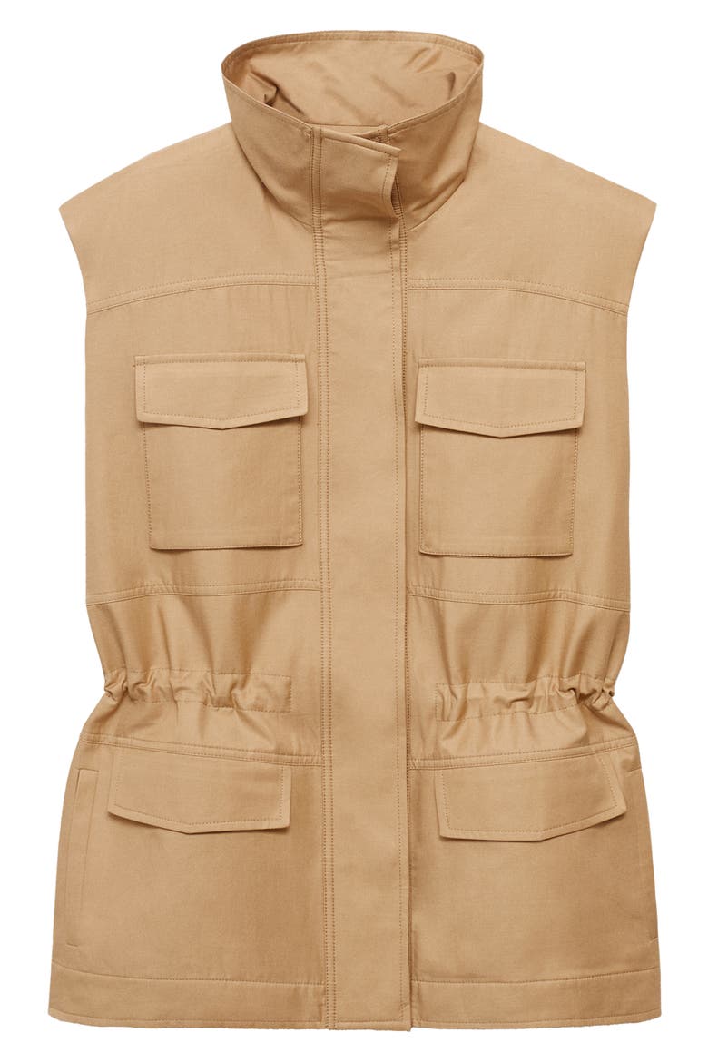 Cotton Blend Vest, Alternate, color, BEIGE