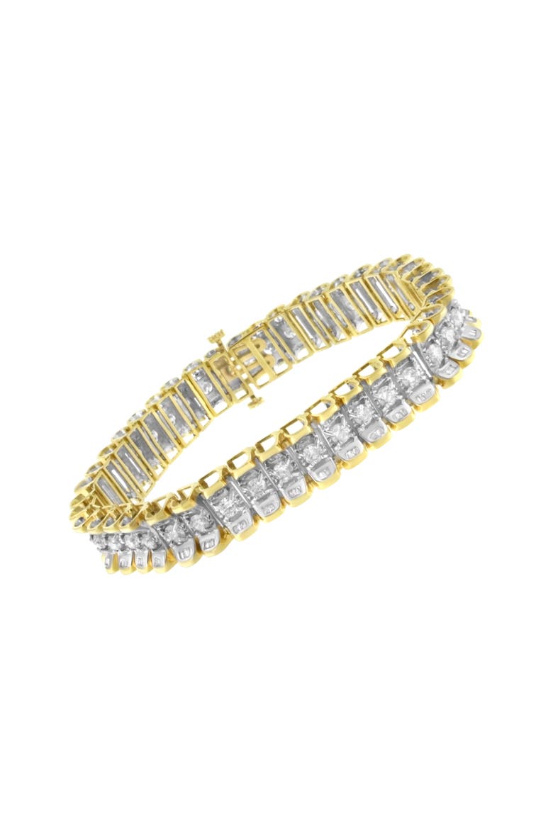 14K Gold 5.0 Cttw Diamond Reflective Tennis Bracelet, Alternate, color, Yellow