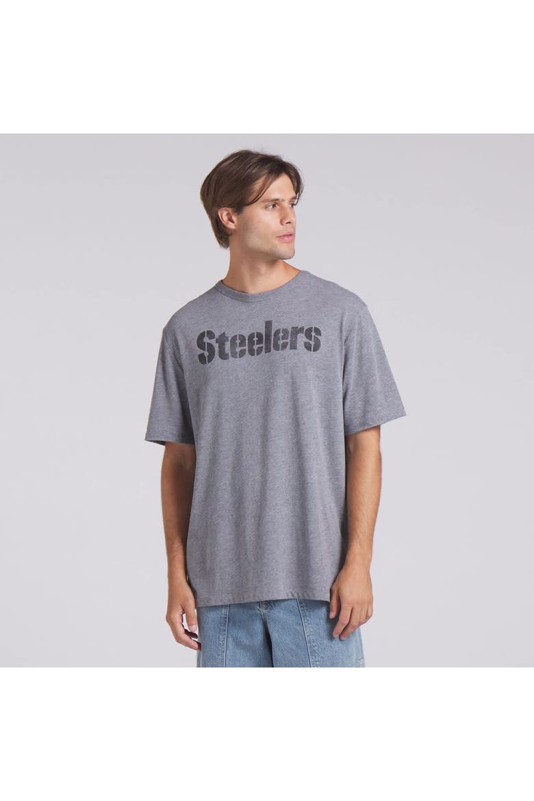 Men's Fanatics Heather Gray Pittsburgh Steelers Pass Rush Tri-Blend T-Shirt, Alternate, color, Heather Gray